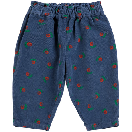 Bobo Choses Navy Blue Stamp Bloom All Over Corduroy Pants