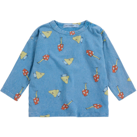 Bobo Choses Blue Mush Monster Duo All Over T-Shirt
