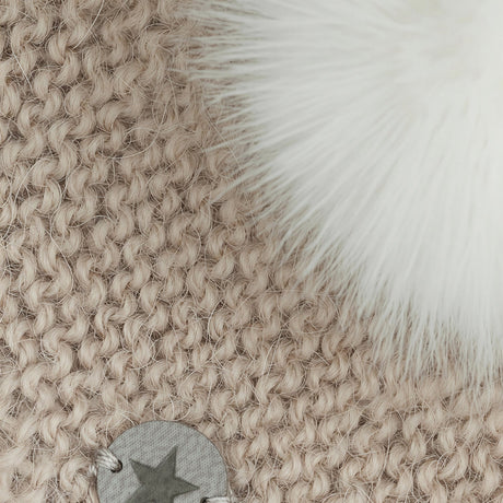 Huttelihut Off-White Bonnet Wool Knit Alpaca Pompom