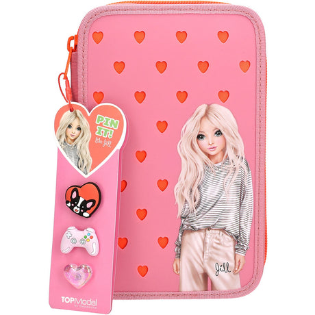 TOPModel Pin It Trippel Pencil Case With Silicone Charms