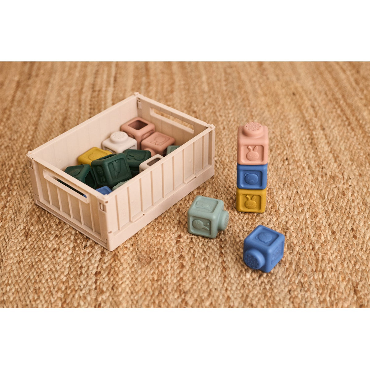 LIEWOOD Beach Blue Multi Mix Veda Multifunctional Building Blocks 18-pack