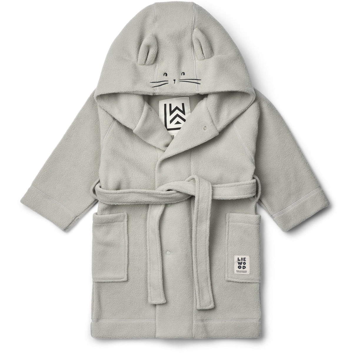 LIEWOOD Dove Blue Minik Rabbit Fleece Bathrobe