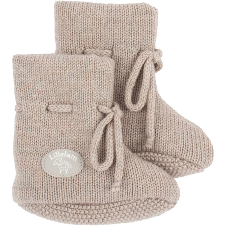 Lillelam Light Beige Baby Booties Classic