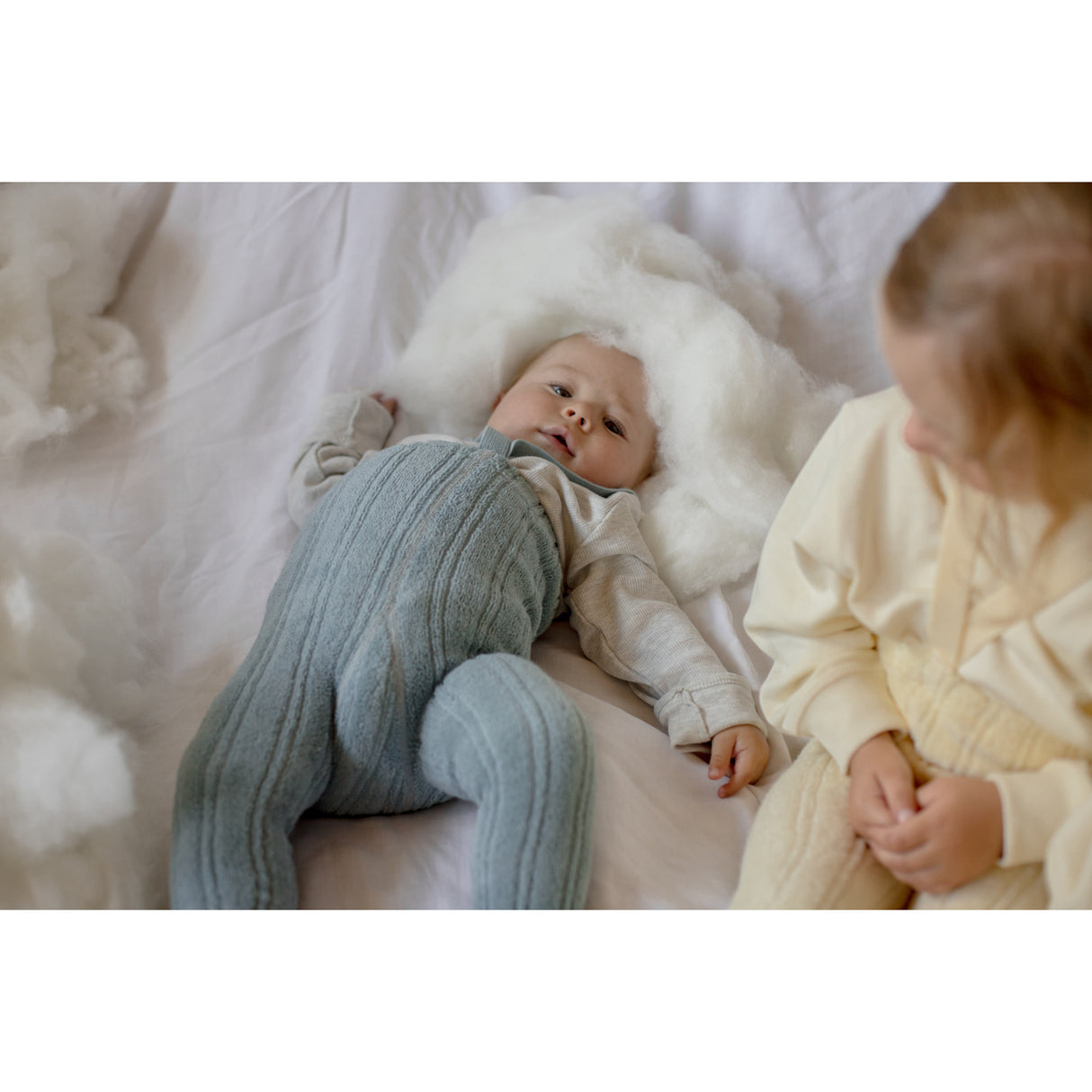 Silly Silas Granny Teddy Tights With Braces Misty Blue