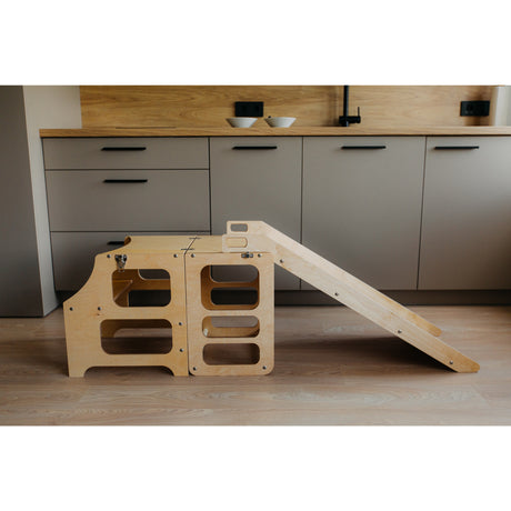 Duck Woodworks Natural Foldable EC Kitchen Tower With Slide Set
