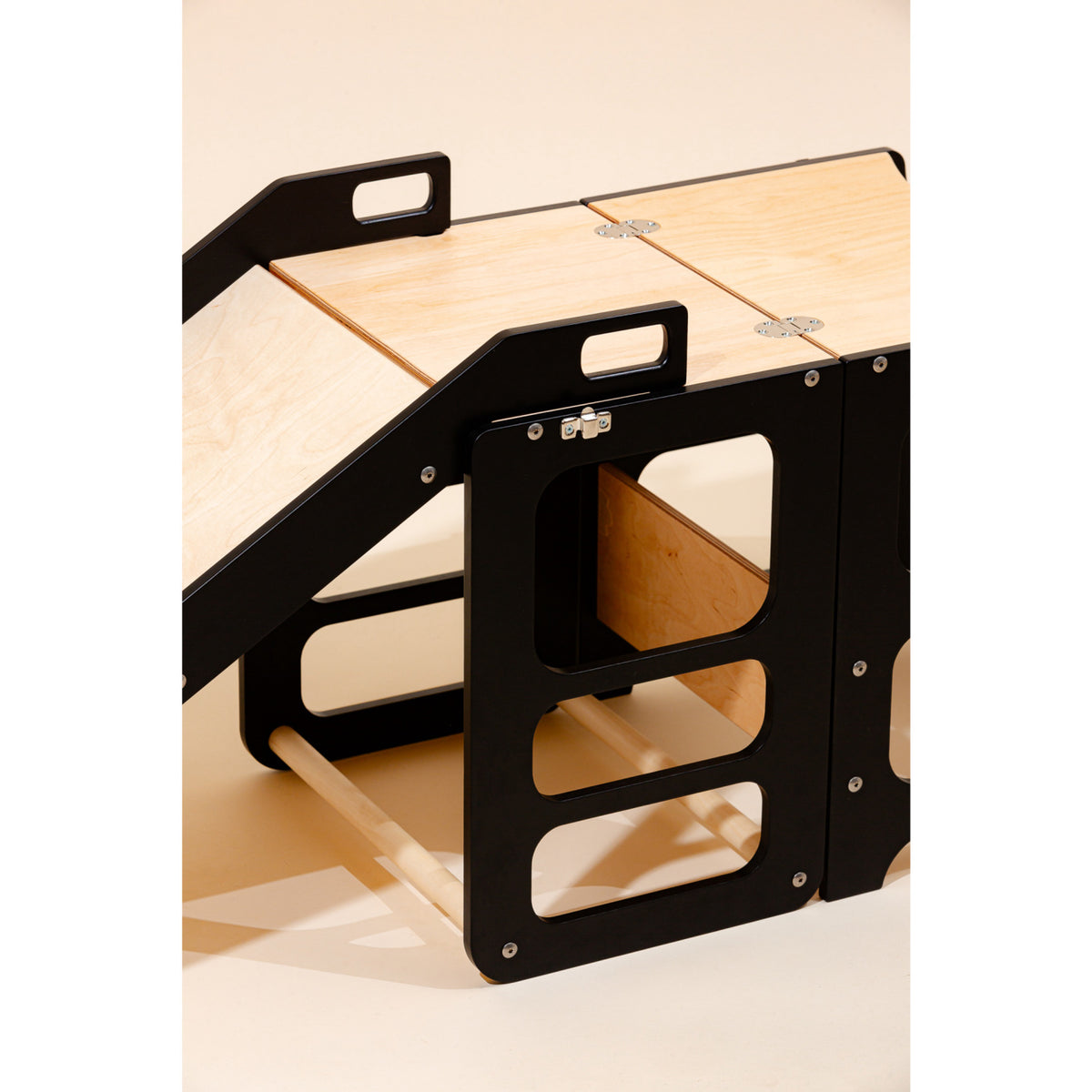 Duck Woodworks Black Foldable EC Kitchen Tower With Slide Set