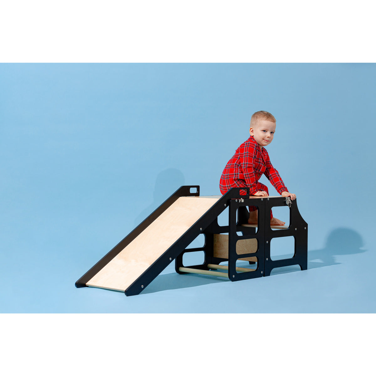 Duck Woodworks Black Foldable EC Kitchen Tower With Slide Set