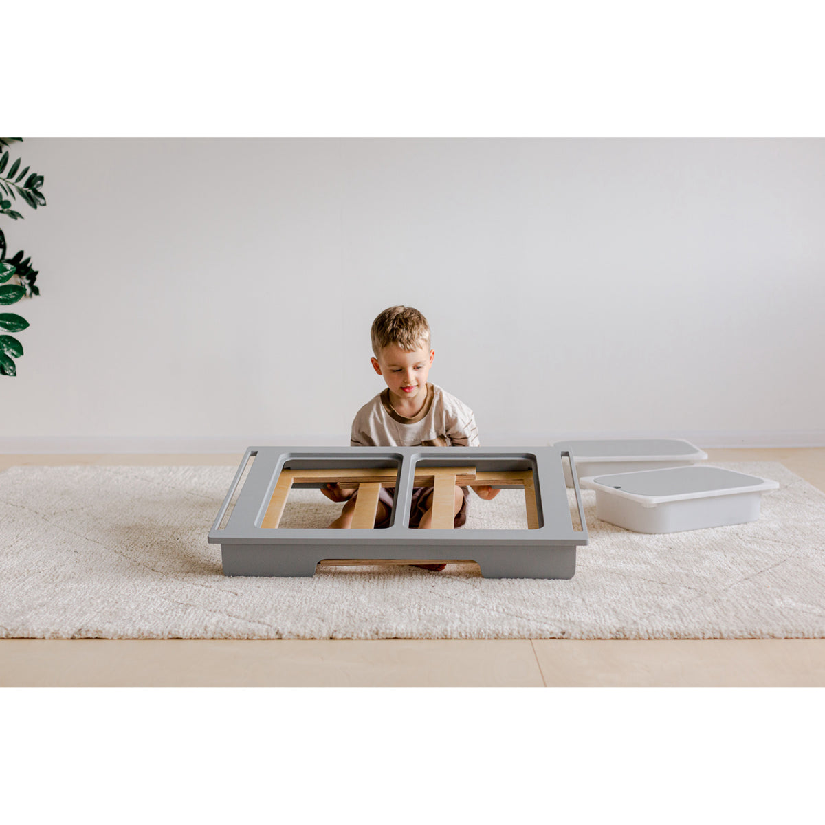 Duck Woodworks Grey Sensory Table With 2 Boxes Included