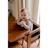 Duck Woodworks Honey Glaze Foldable Kitchen Tower Stained With High Chair Addon Set