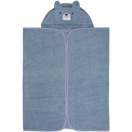 Pippi Dusty Blue Hooded Bath Towel