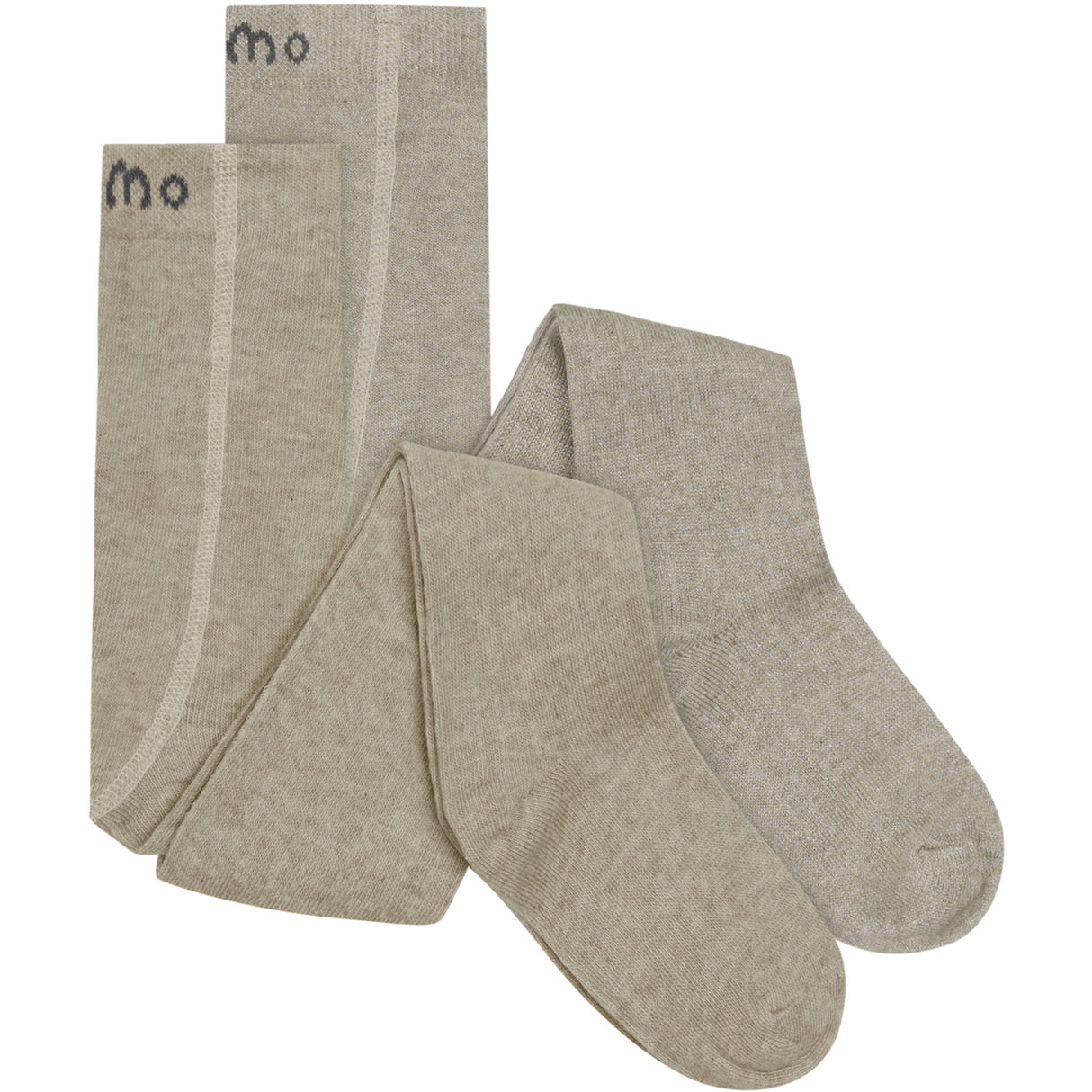 Minymo Silver Mink Stocking W.Glitter (2-Pack)