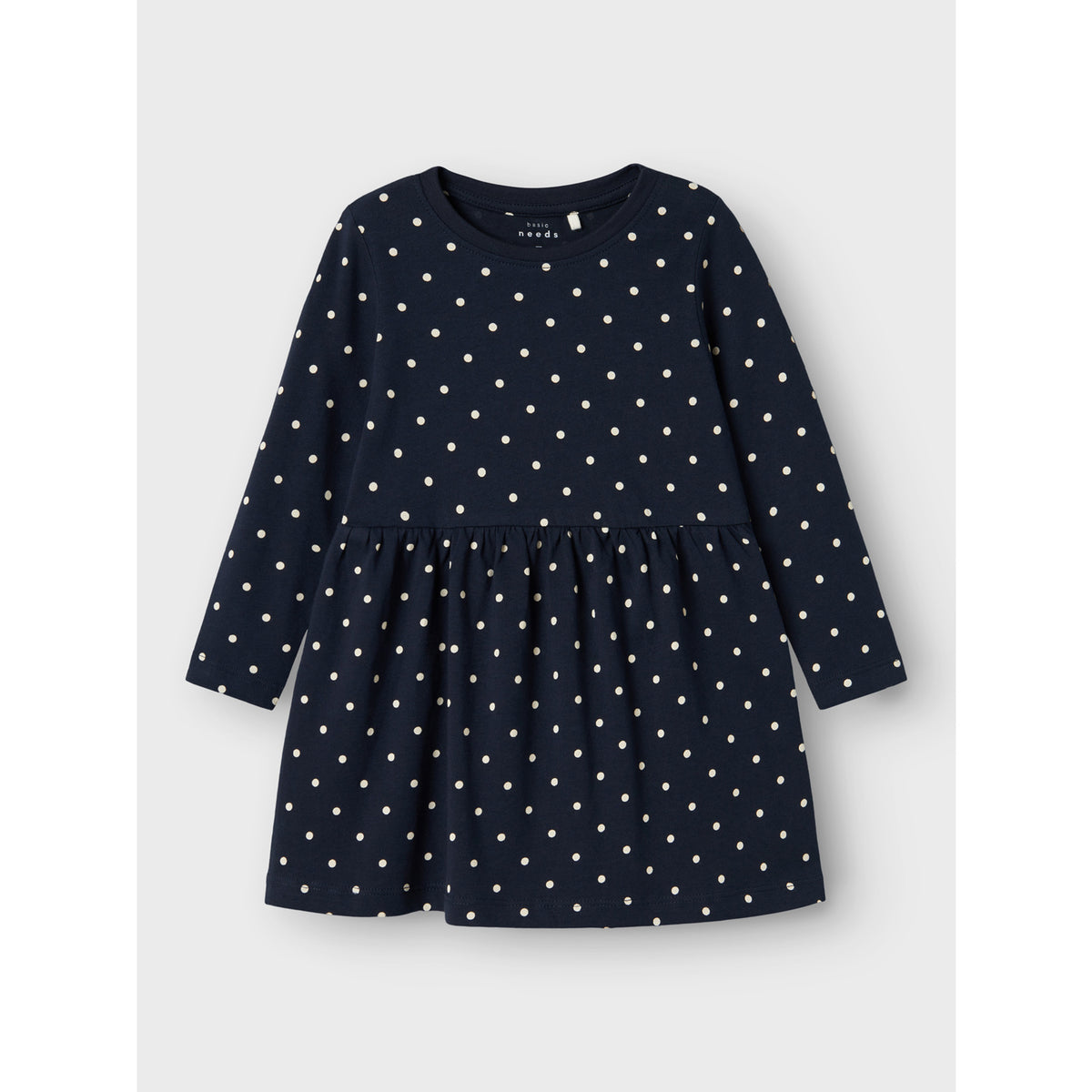 Name It Dark Sapphire Dots Aop In Bright White Nmfvivia Ls Dress Noos