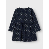 Name It Dark Sapphire Dots Aop In Bright White Nmfvivia Ls Dress Noos