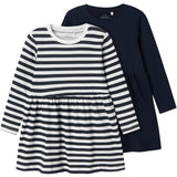 Name It Dark Sapphire Nmfvivia Ls Dress 2-Pack Noos