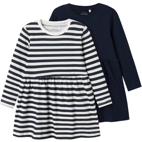 Name It Dark Sapphire Nmfvivia Ls Dress 2-Pack Noos