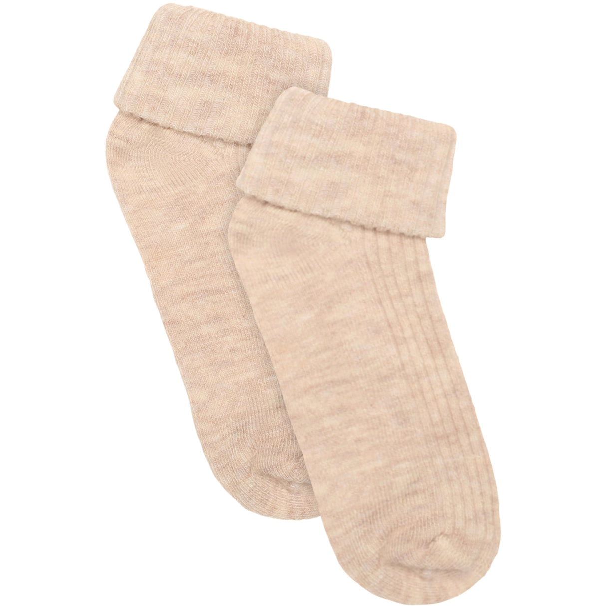 Minymo Sheer Bliss Melange Baby 2X2 Rib Wool Socks 2-Pack