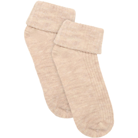 Minymo Sheer Bliss Melange Baby 2X2 Rib Wool Socks 2-Pack