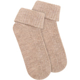Minymo Silver Mink Melange Baby 2X2 Rib Wool Socks 2-Pack
