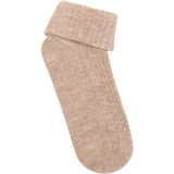 Minymo Silver Mink Melange Baby 2X2 Rib Wool Socks 2-Pack