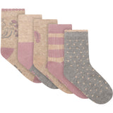 Minymo Elderberry Socks W. Pattern (5-Pack)