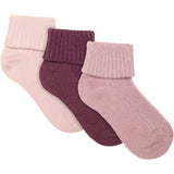 Minymo Elderberry Baby 2X2 Rib Sock (3-Pack)