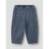 Lil'Atelier Dark Blue Denim Flower Emb Nmfroberta Barrel Dnm Jeans 6288-Se Lil