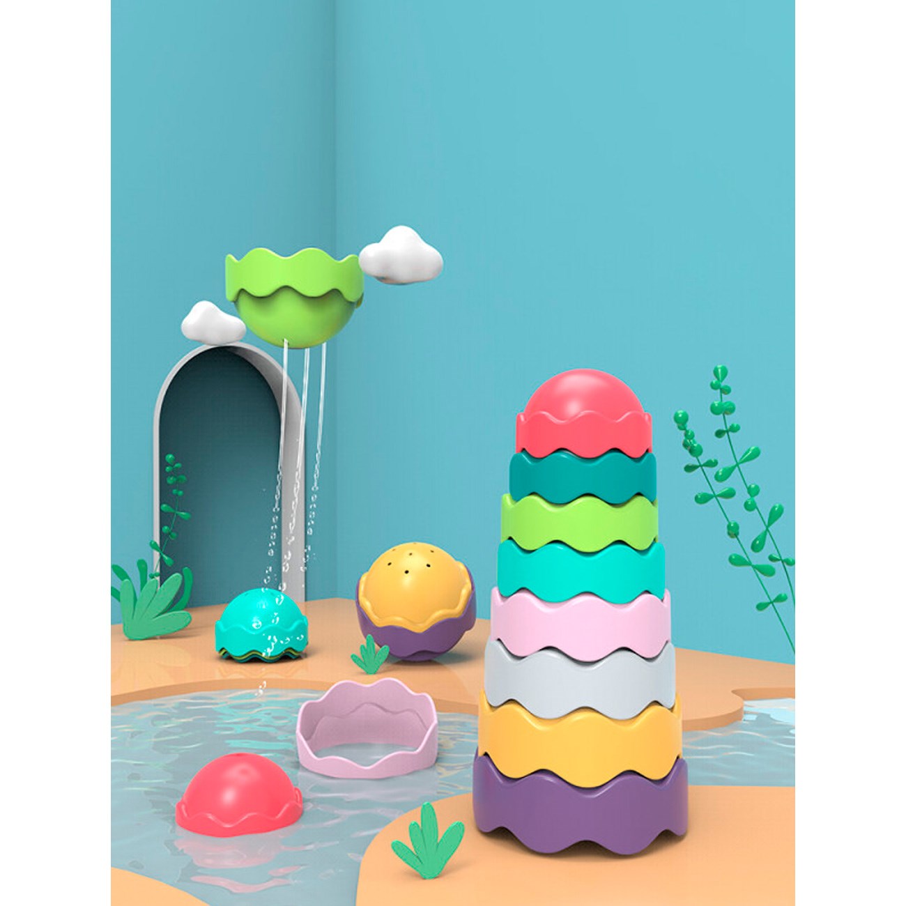 Happy baby stacking tower for the bath 2