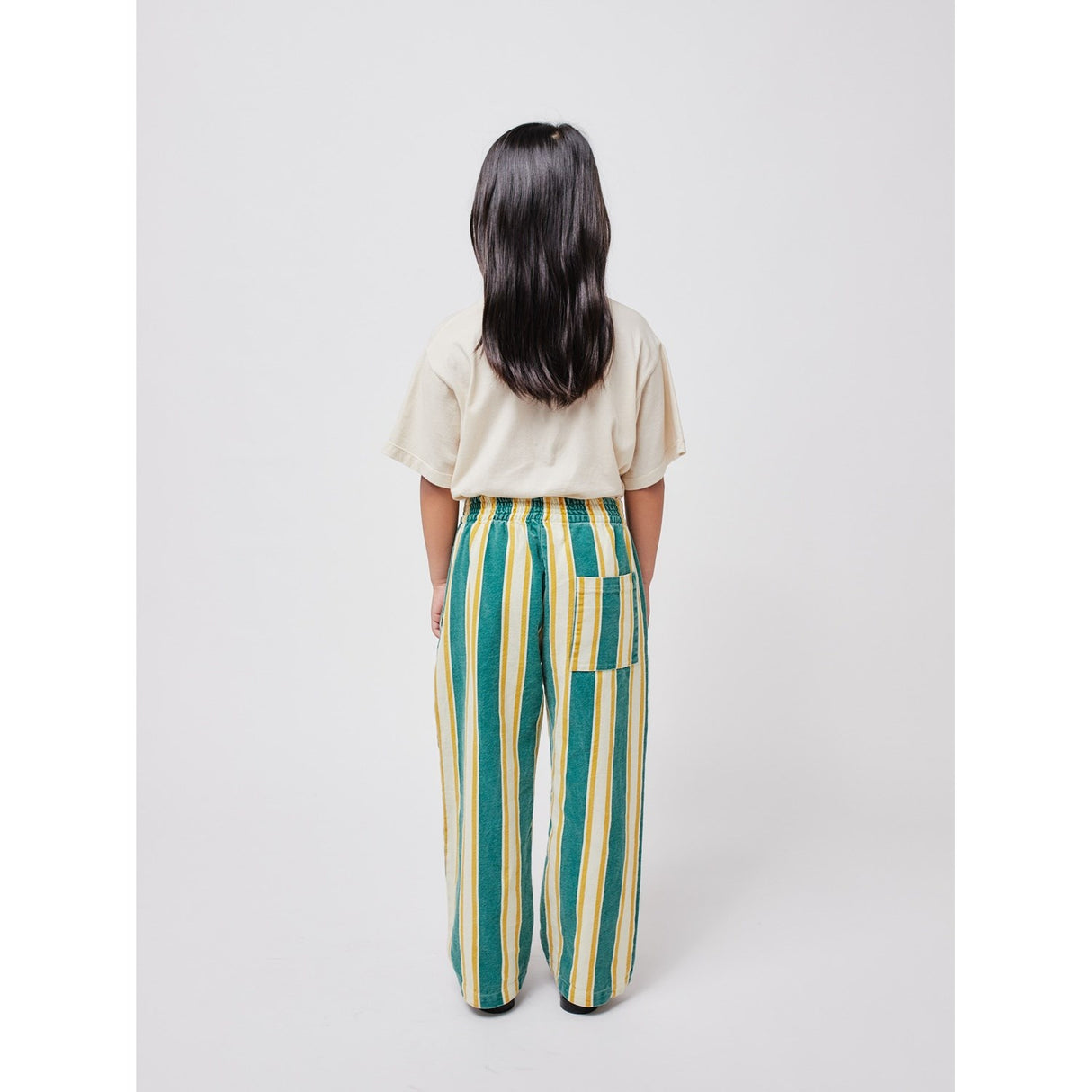 Bobo Choses Dark Green Stripes Straight Pants