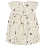 COPENHAGEN COLORS Cream Tivoli Print Dress W. Frill