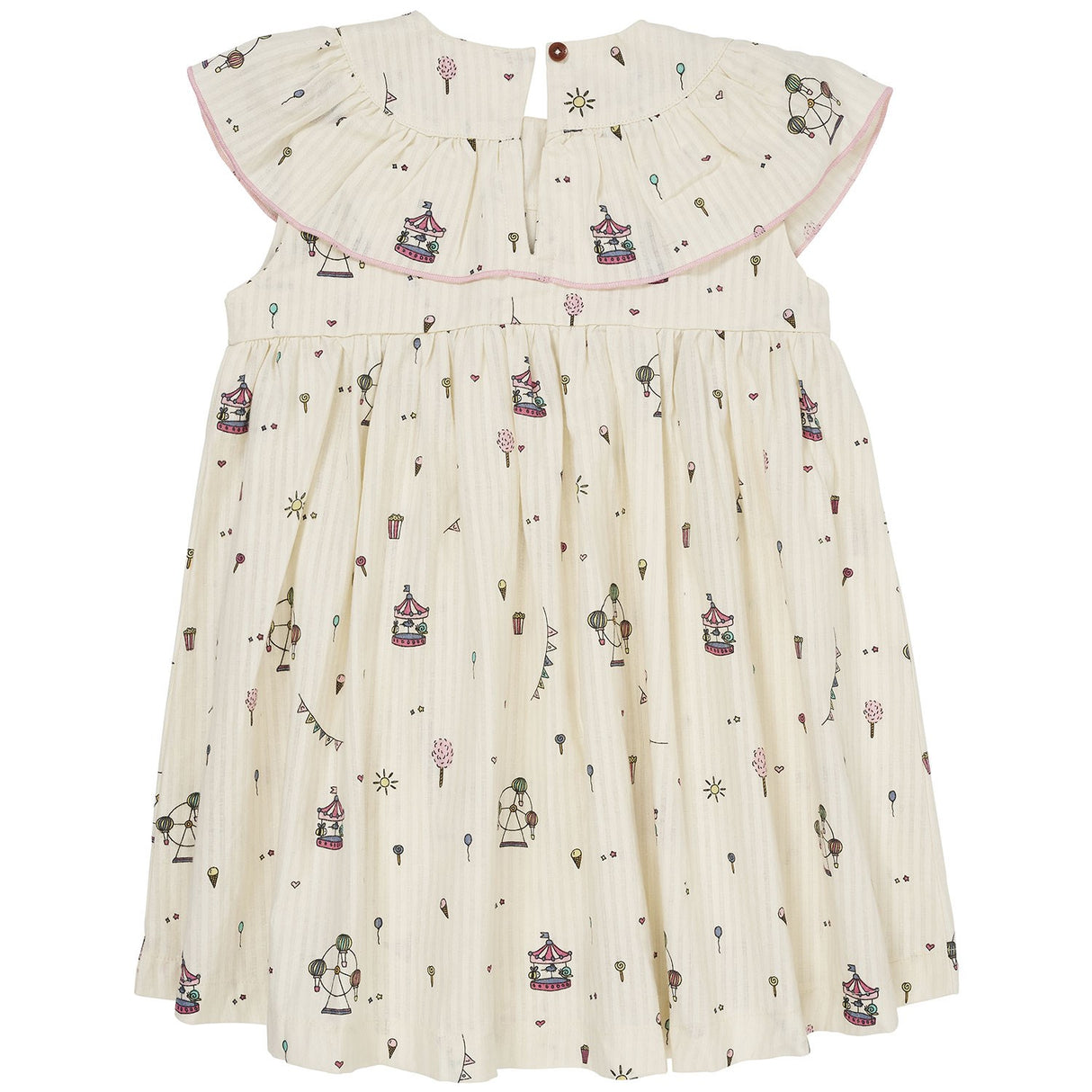 COPENHAGEN COLORS Cream Tivoli Print Dress W. Frill 4