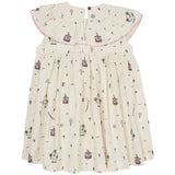 COPENHAGEN COLORS Cream Tivoli Print Dress W. Frill 4