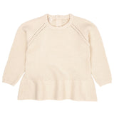 COPENHAGEN COLORS Cream Knitted Pullover w. Frill