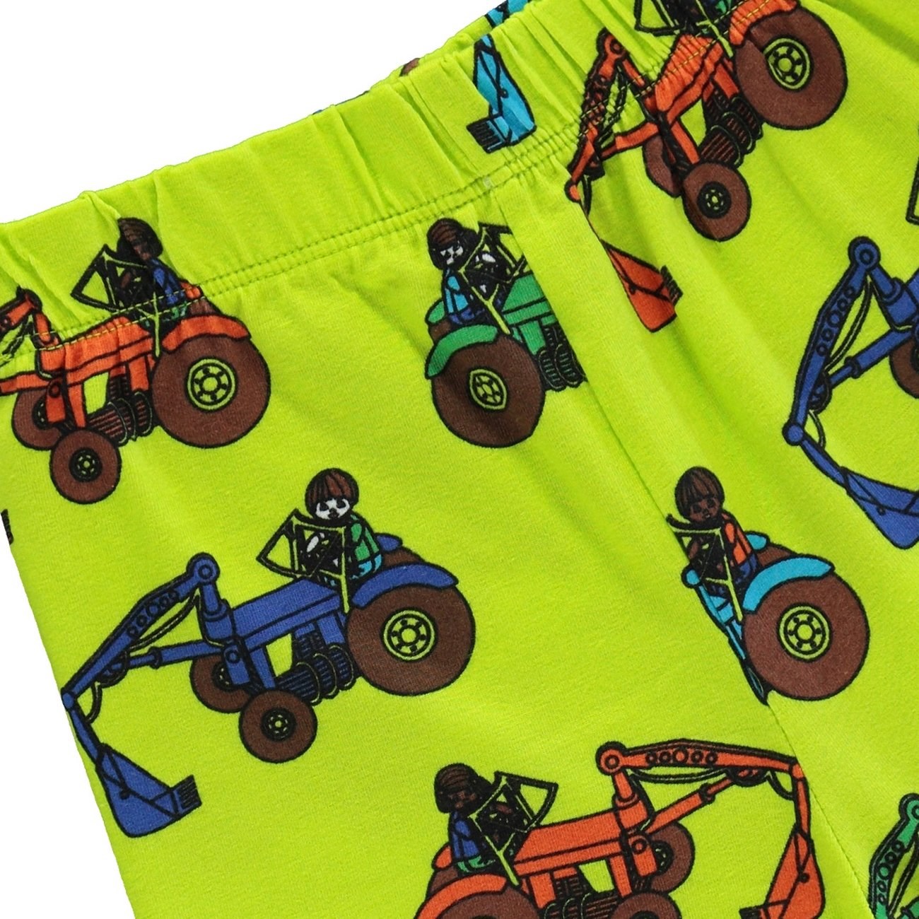 Småfolk Bright Green Cycling Shorts With Tractors 4
