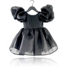 Dolly by Le Petit Tom Black Dolly World V-Back Puff Sleeve Organza Tutu Dress