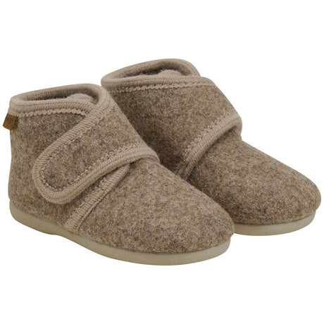 En Fant Walnut Melange wool booties Velcro