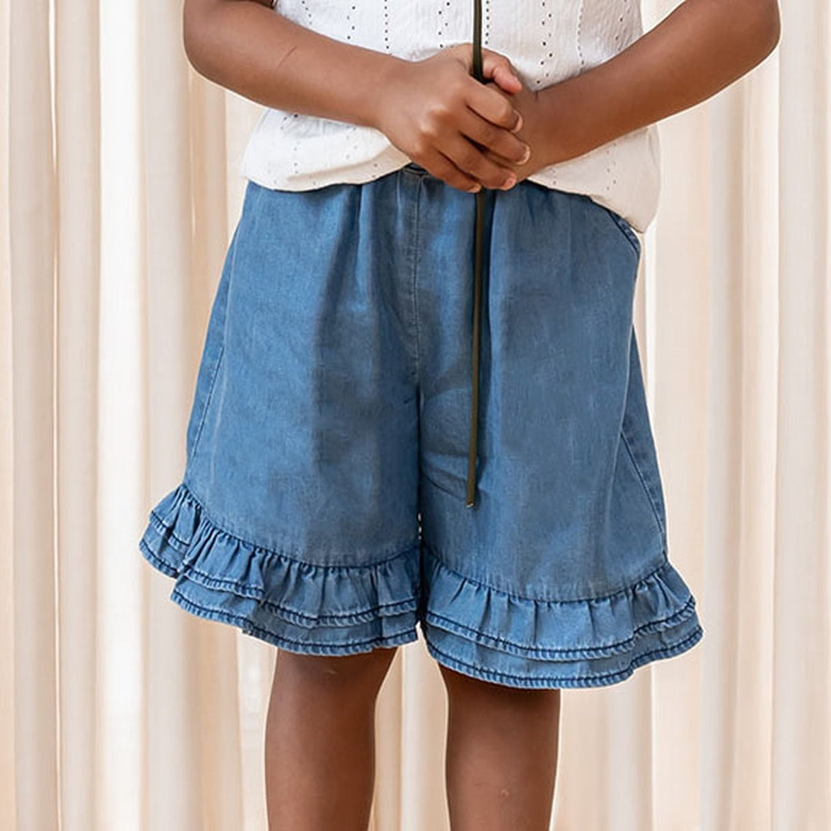 Fliink Light Denim Blue Hi Shorts 2