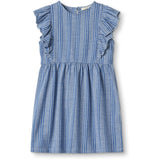 Fliink Cloud Dancer Mazerine Blue Stripe Miro Dress