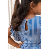 Fliink Cloud Dancer Mazerine Blue Stripe Miro Dress 4