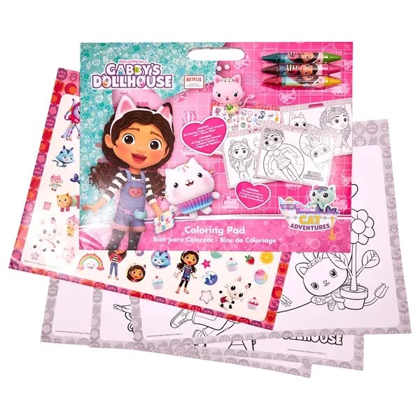 Euromic Gabby's Dollhouse Artist Pad w/3 Crayons & Stickers