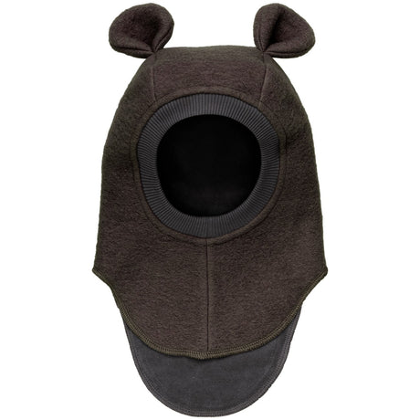 Huttelihut Dark Brown Melange Balaclava Ears Wool