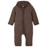 Huttelihut Brown Melange Pram Suit Ears Wool Fleece (M)