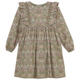 Huttelihut Deep Lichen Green Dress In Liberty Fabric