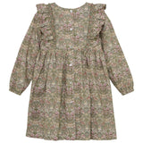 Huttelihut Deep Lichen Green Dress In Liberty Fabric