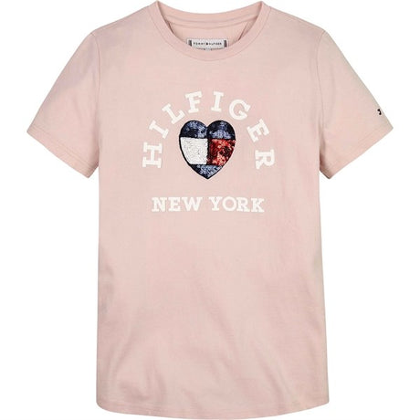 Tommy Hilfiger Sequins Graphic T-Shirt Whimsy Pink