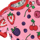 Småfolk Sea Pink Short Sleeve Jumpsuit With Berries 4