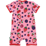 Småfolk Sea Pink Short Sleeve Jumpsuit With Berries 5