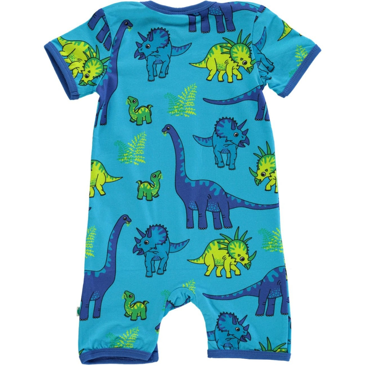 Småfolk Blue Atoll Short-Sleeved Jumpsuit With Dinosaur 5