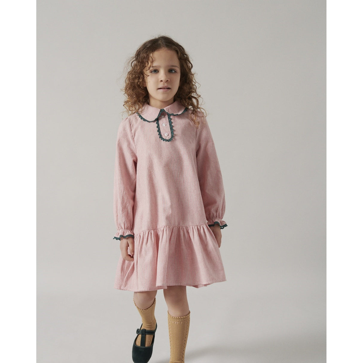 MarMar Fine Cotton Red Hairline Stripe Davi Dress