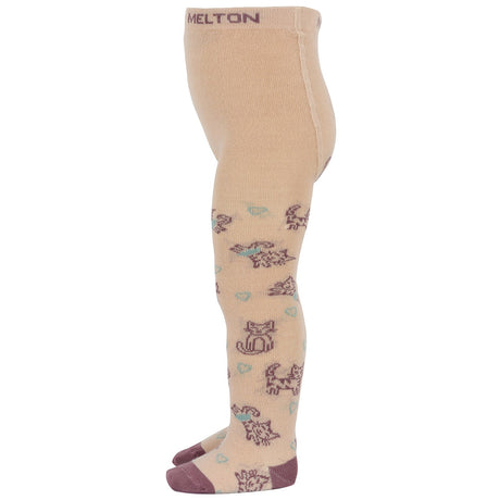 MELTON Ivory Cream Cat love tights