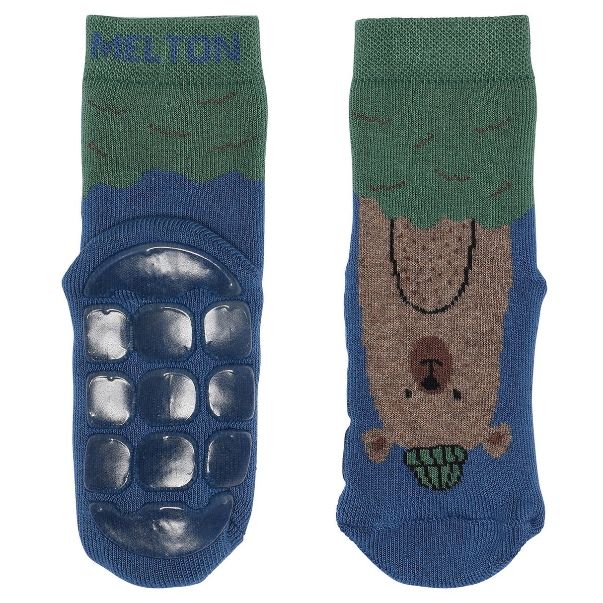 MELTON True Navy Bear socks - anti-slip